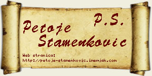 Petoje Stamenković vizit kartica